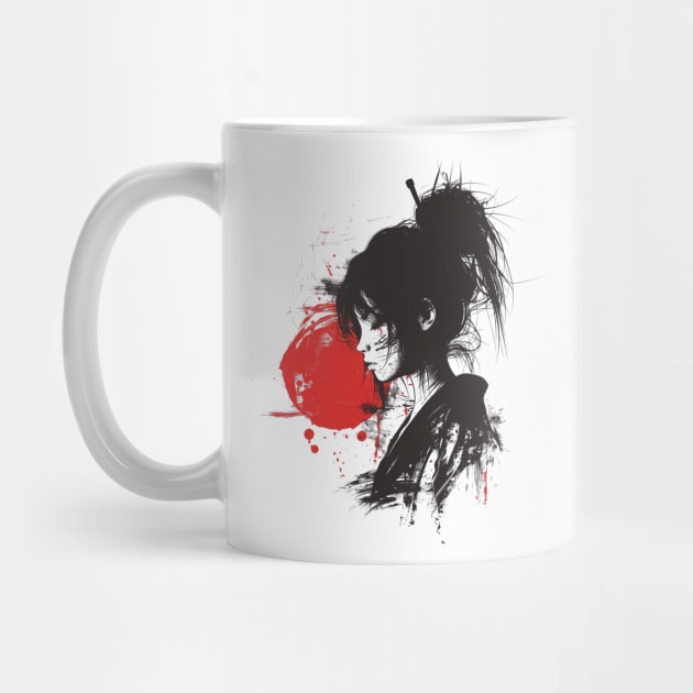 Gothic Japanese Girl Red Sunset by Vlaa